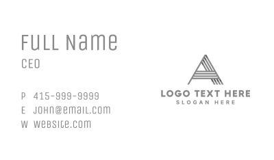 Classic Striped Letter A Business Card Image Preview