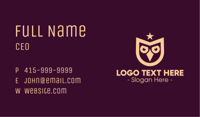 Star Owl Business Card Image Preview