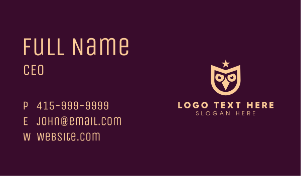 Star Owl Business Card Design Image Preview