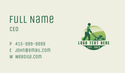 Lawn Mower Gardener Business Card Image Preview