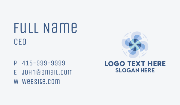 Wind Propeller Exhaust  Business Card Design Image Preview