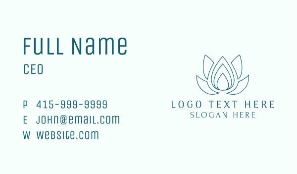 Lotus Essence Droplet Business Card Design Image Preview