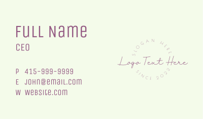 Elegant Feminine Salon Business Card Image Preview