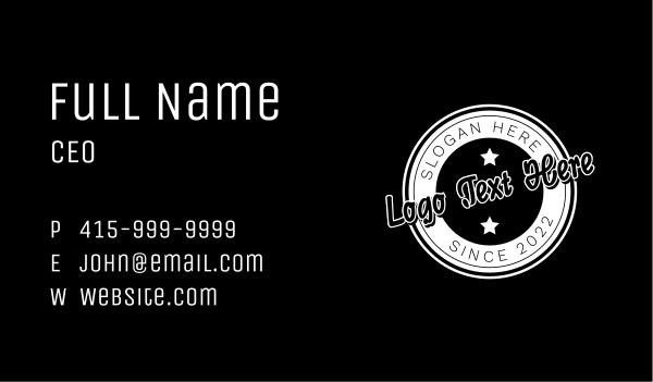 Circle Star Streetwear Barber Business Card Design Image Preview