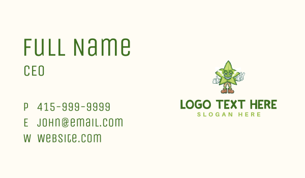 Cannabis Head Weed Business Card Design Image Preview