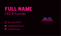 Neon Feminine Wordmark Business Card Image Preview
