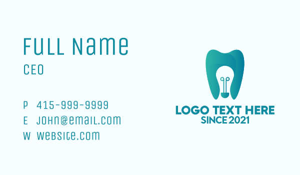 Dental Light Bulb Business Card Design Image Preview