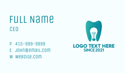 Dental Light Bulb Business Card Image Preview
