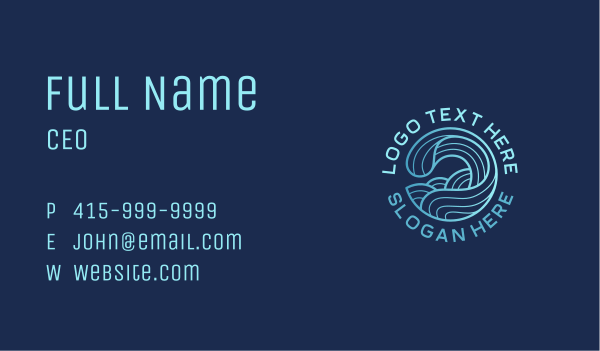 Ocean Waves Surfer Business Card Design Image Preview