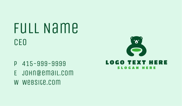 Green Bear Soup Business Card Design Image Preview