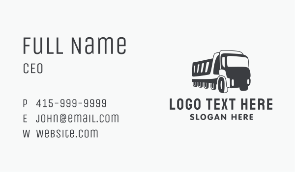 Dump Truck Transportation Business Card Design Image Preview