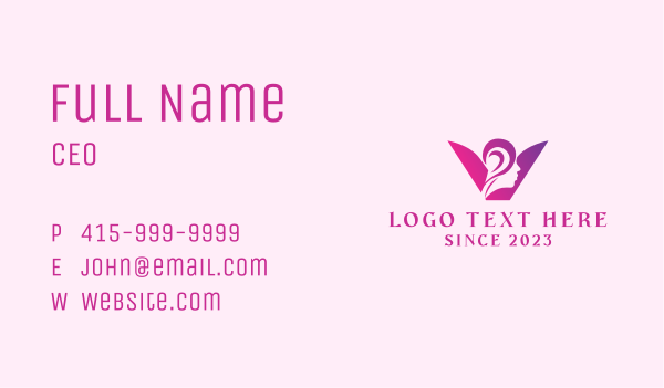 Hairstylist Letter V Business Card Design Image Preview