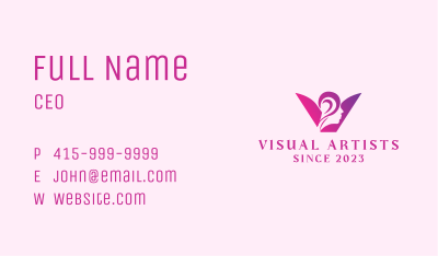 Hairstylist Letter V Business Card Image Preview