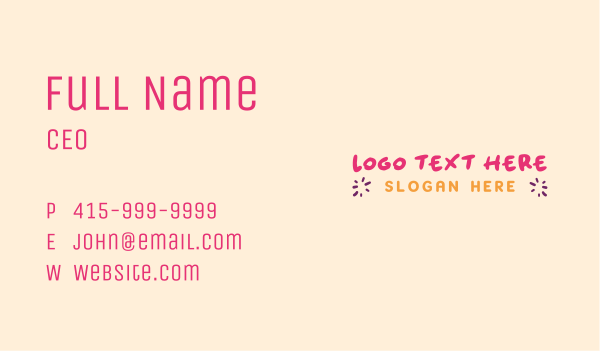 Candy Colorful Wordmark Business Card Design Image Preview