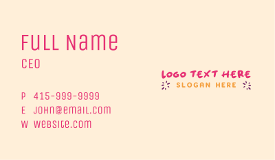 Candy Colorful Wordmark Business Card Image Preview