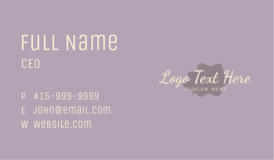 Purple Makeup Cosmetic Wordmark Business Card Image Preview