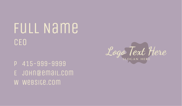 Purple Makeup Cosmetic Wordmark Business Card Design