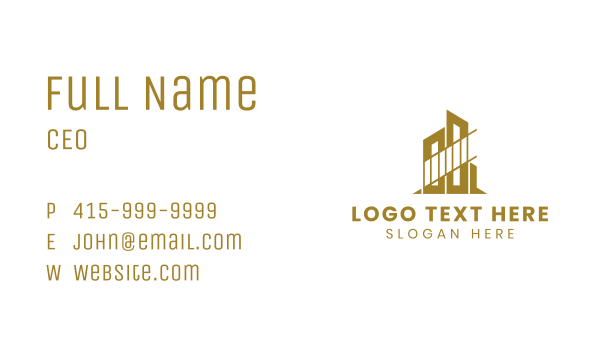 Gold Tower Building Architecture Business Card Design Image Preview