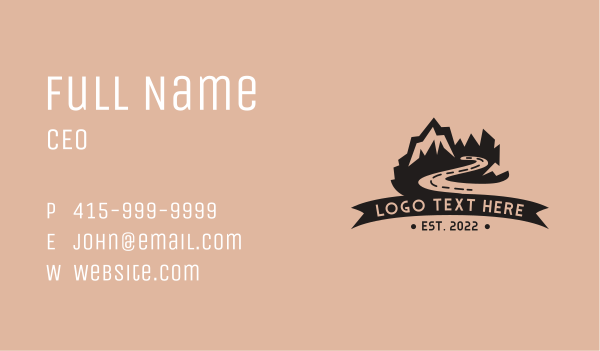 Mountain Travel Brand Business Card Design Image Preview