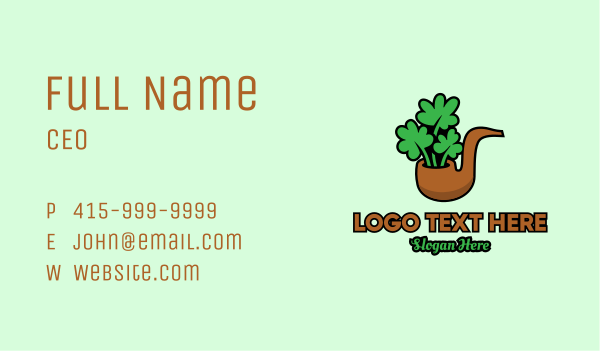 Lucky Clover Pipe  Business Card Design Image Preview