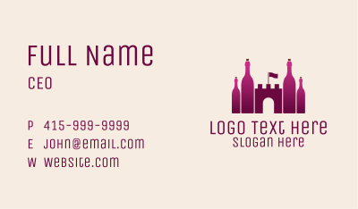 Pink Wine Castle Business Card Image Preview