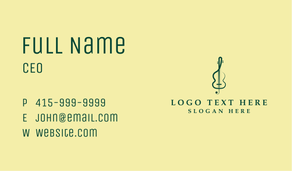 Violin Treble Clef Business Card Design Image Preview
