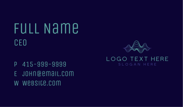 Tech Frequency Wave Business Card Design Image Preview