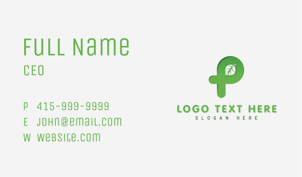 Eco Friendly Leaf Lettermark Business Card Design Image Preview