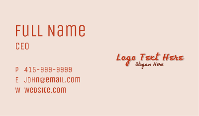 Classic Retro Wordmark Business Card Image Preview