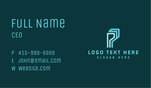 Digital Logistics Letter P Business Card Design Image Preview