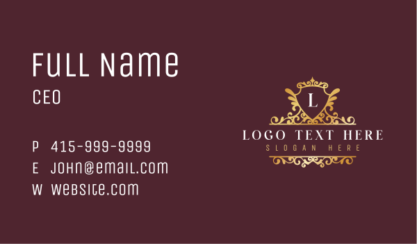 Royal Premium Crest Business Card Design Image Preview