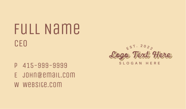 Vintage Script Business Business Card Design Image Preview