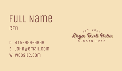 Vintage Script Business Business Card Image Preview