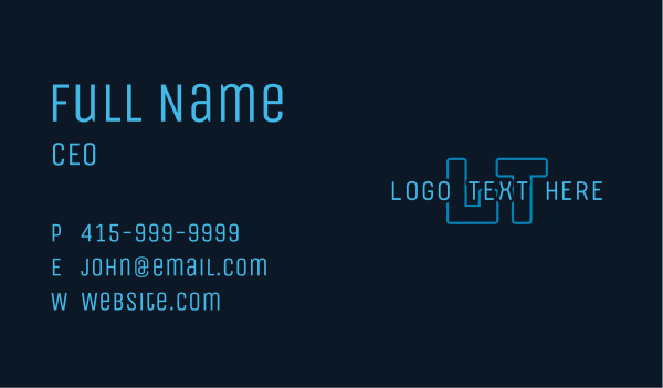 Cyber Technology Lettermark Business Card Design Image Preview