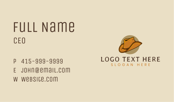 Western Cowboy Hat Business Card Design Image Preview