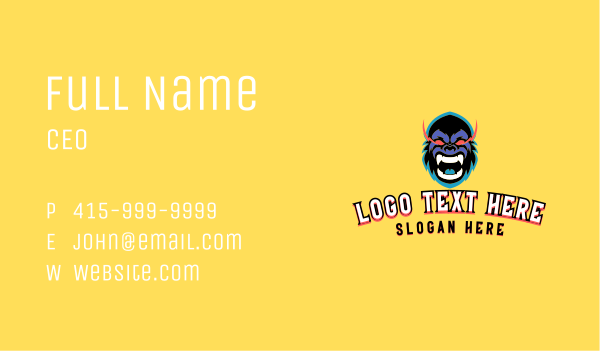 Mad Gorilla Gamer  Business Card Design Image Preview