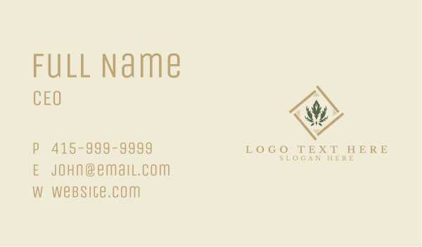 Organic Cannabis Weed Business Card Design Image Preview