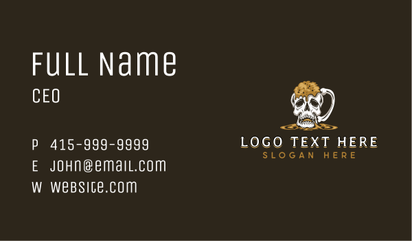 Skull Beer Mug Business Card Design Image Preview
