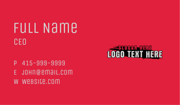 Grunge Unique Wordmark Business Card Design Image Preview