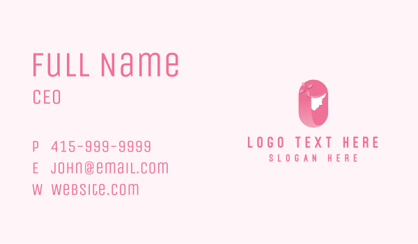 Pink Wellness Lady  Business Card Design Image Preview