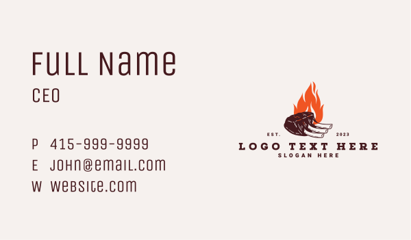 Meat Rib Restaurant Business Card Design Image Preview