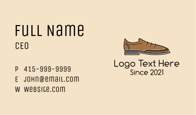 Brown Leather Shoe Business Card Image Preview