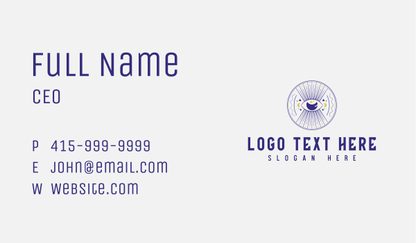 Mystical Boho Eye Business Card Design Image Preview