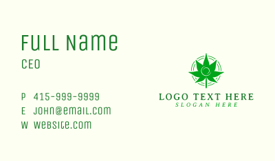 Green Marijuana Leaf Business Card Image Preview