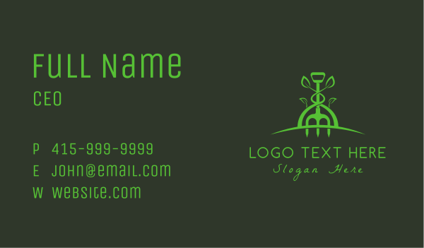 Garden Pitchfork Tool  Business Card Design Image Preview