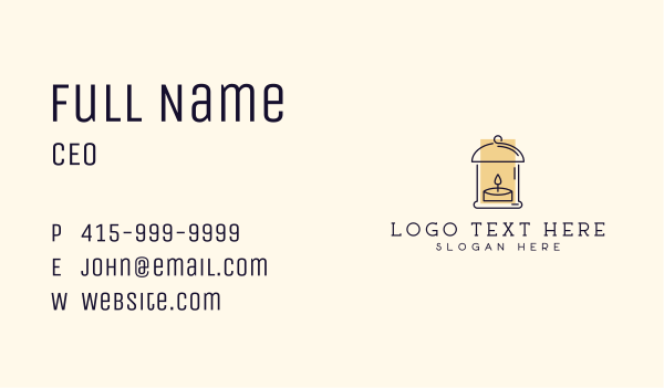Lantern Candle Decor Business Card Design Image Preview