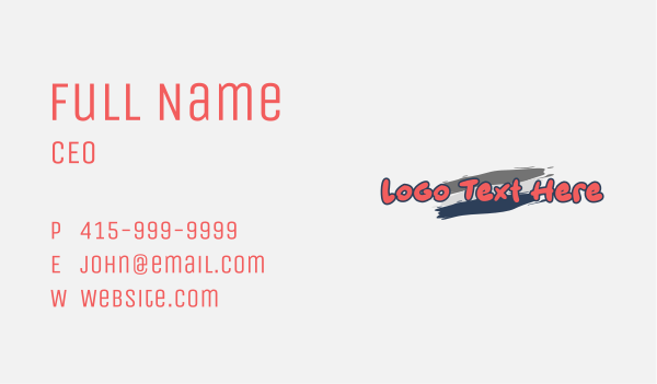 Doodle Painting Wordmark Business Card Design Image Preview
