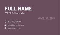 Feminine Simple Wordmark Business Card Design