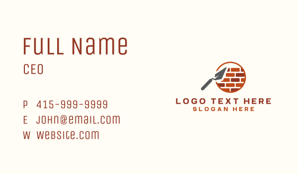 Trowel Brick Construction Business Card Design Image Preview