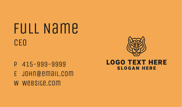 Wild Tiger Hunter Business Card Design Image Preview